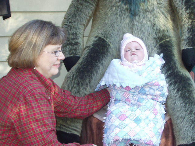 It kind of looks like the moose is giving birth to Mary :) hehe
