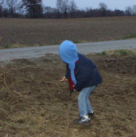 I had fun helping Mamaw pick up roots and rocks :)