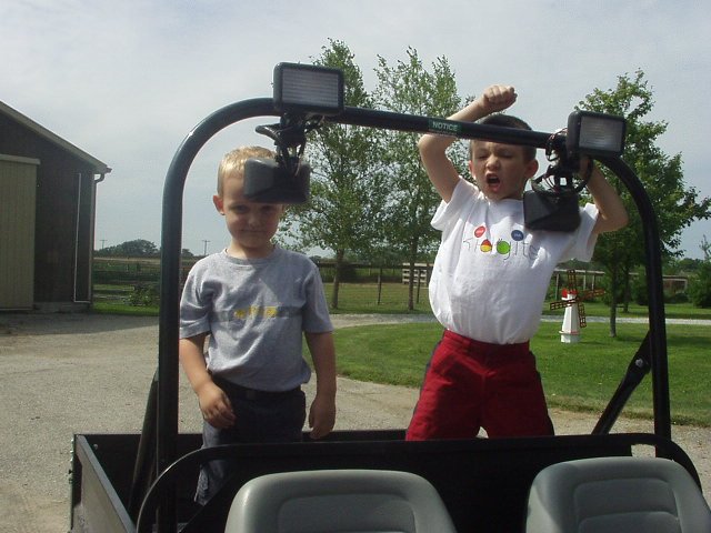 Timothy and Elijah went for a ride with Great Uncle Bill!