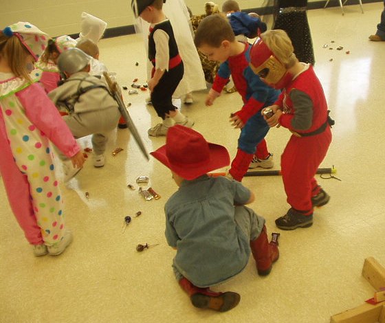 Look at all of the candy...look at all of the kids!!!