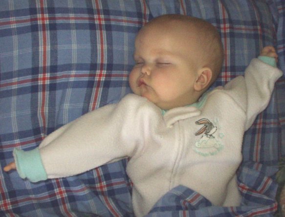 Daddy and Mommy have the best bed to sleep in :) Daddy sleeps up here..and Mommy sleeps down here :) hehe
