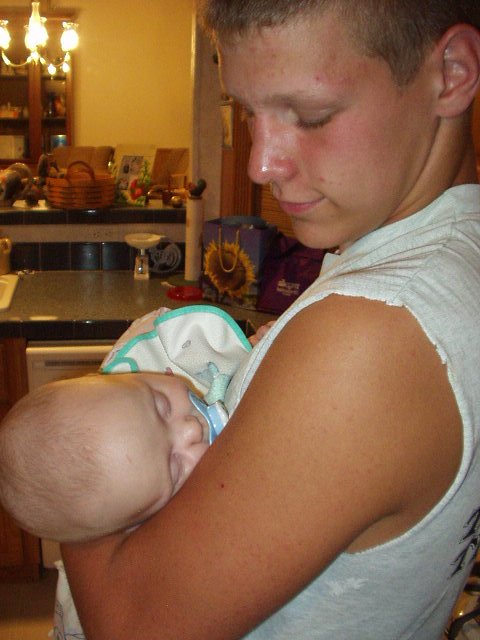 Uncle Bruce is a good baby sitter!!