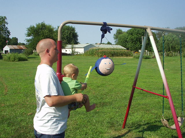 Nicholas gets to hit the piñata first :)