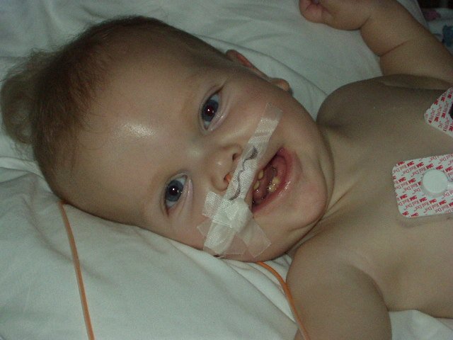 Mary had a tube in her nose for feedings.. so, I made it a little funny for the nurses :) Mary thought it was funny also :)
