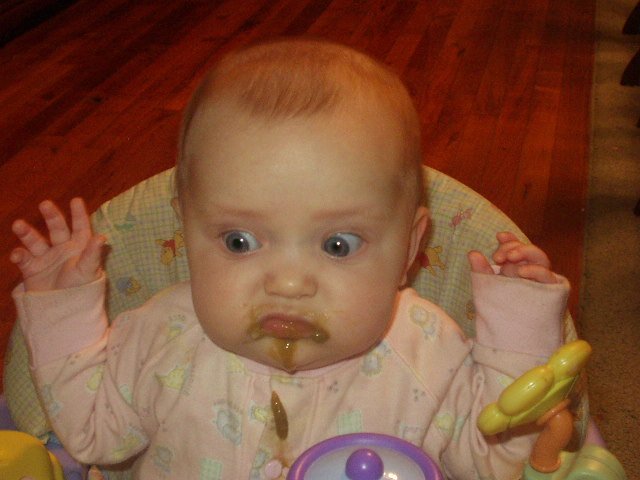 Elijah and I call this Abigails vegetable face!