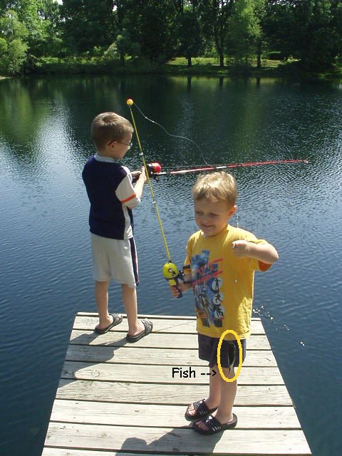 Elijah is so proud of his catch!!!!