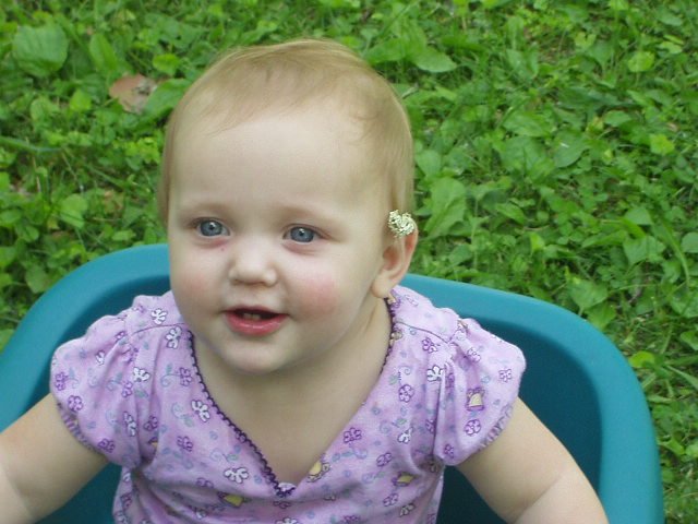 Abigail is going for a ride in her chariot!!