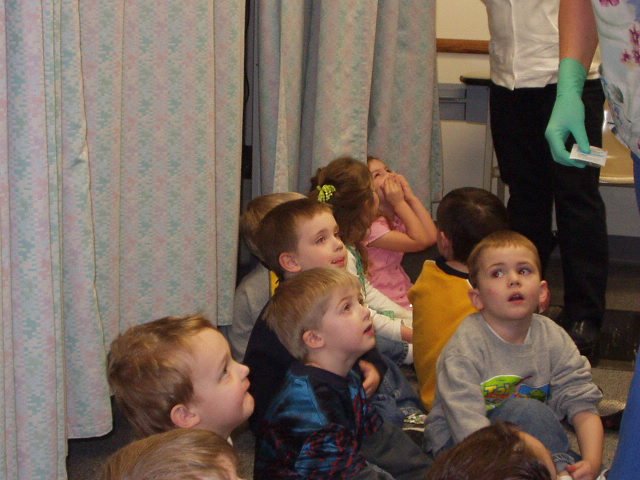 Elijah went on a tour of the hospital with his school. He is listening to the Tech talk about BLOOD!!