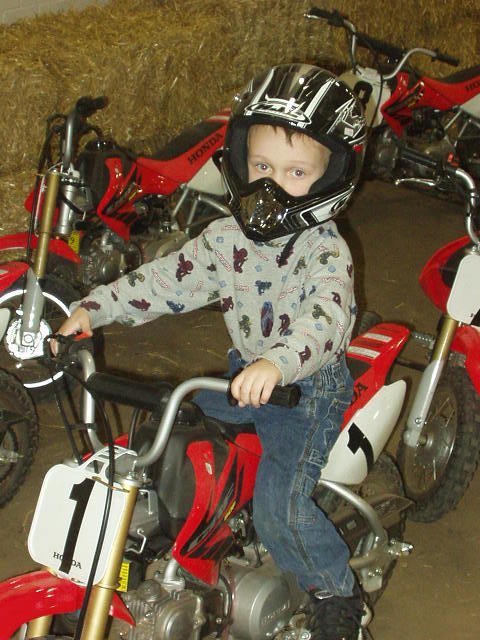 This bike is really a Harley :) hehe... Elijah was a pro on this inside dirt track!