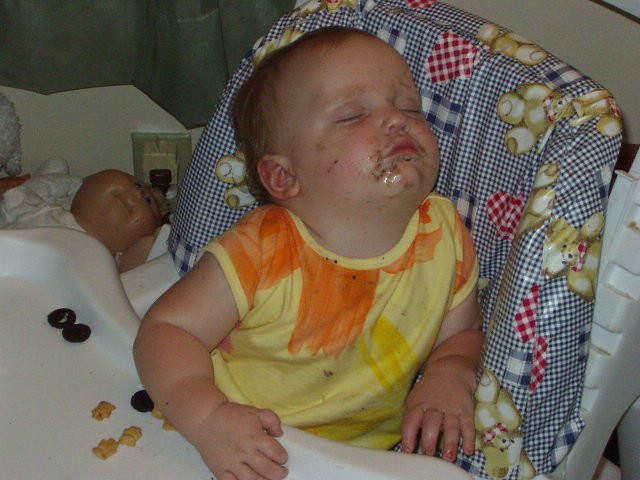 Abigail ate the center of the cookies and couldn't bring herself to eat the rest!!!