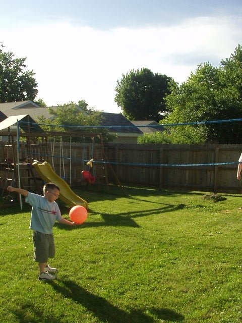 BALL!! Daddy taught me how to serve :)