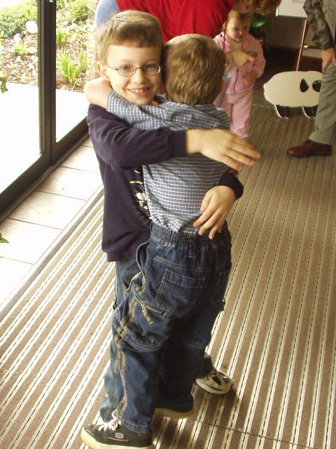 Timothy is holding Elijah :) hehe