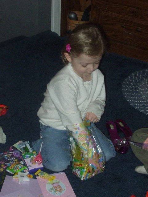 Braelyn is digging for the goodies :)