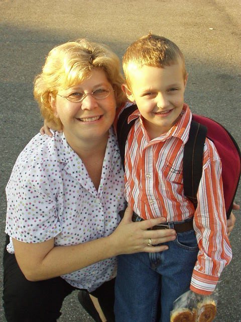 Mamaw and I are waiting for my bus :)