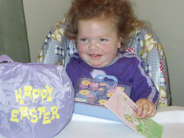Mary is so happy! She loves her card and bunny case.