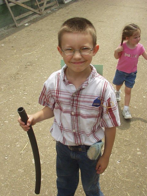 We have a little Bruce on our hands!!! Pipe, brush and blue ribbon...ready for next year!!