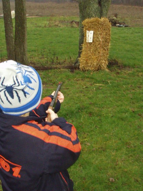 This is the target before they shot it in half! (the moisture could have something to do with that)