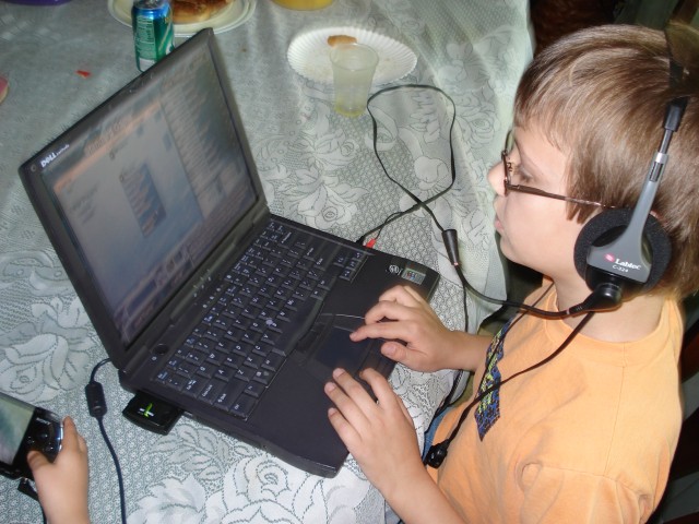 Timmy got a "new-to-him" laptop!