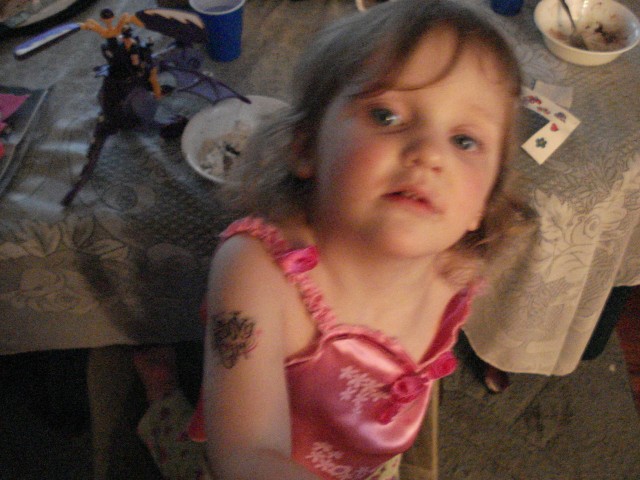 Abby with her birthday tattoo :)