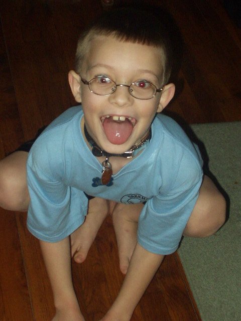 This is out 9yr old - Red eye'd - Futsal - Puppy. (Note the puppy tags!)