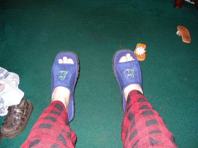 Thanks for the slippers guys, you rock!