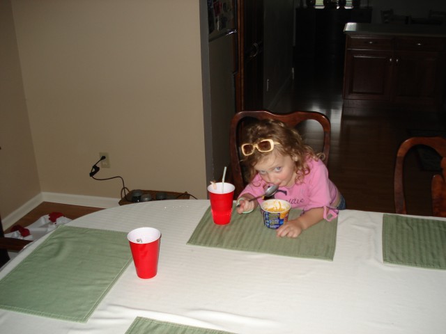 OK, so abby wouldn't eat the nuggets, so she got mac and cheese instead.