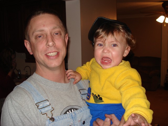 Isaiah.. on the other hand... well, he.. umm... likes it when his Dad holds him :)