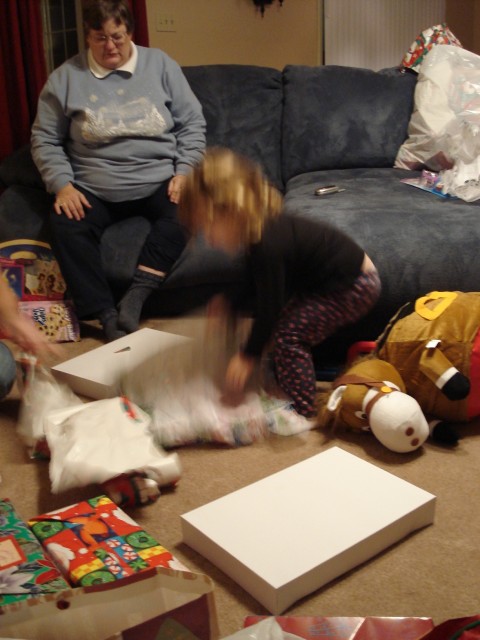 Abby moves too fast for Daddy's camera indoors.