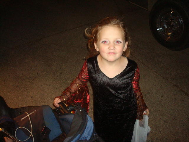 Abby's mom helped her with her make-up when she dropped the kids off :)