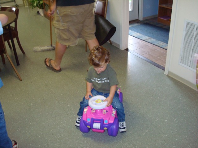 Nice pink car, dude!  That's what you're getting for YOUR next birthday :P