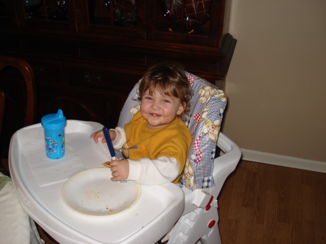 It looks like Isaiah ate all of his heart-shaped pizza :)