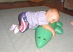 Croc Hunter! It took Elijah awhile to get this Croc under control :)