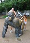 Timothy was trying to get a free ride around the zoo :)