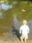 I think Elijah was trying to feed his shadow :)