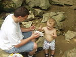 Elijah did not like the sand all over his hands what so ever.