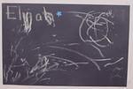 I like my drawing. Mommy hung it up on the wall.