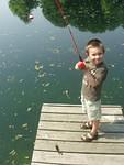 Timothy and his first catch!