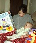 Mary with a few of her new toys.