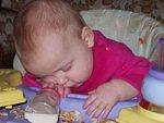 I think a full belly knocked Abigail out!!