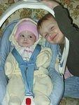 Mary is wearing the tweety outfit from Grandma Tena (of course Elijah had to be in the picture also:))