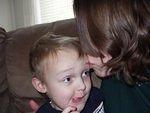 Mommy is kissing me!!!