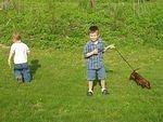 Timothy and Gabe out for a walk...Elijah..just out :)