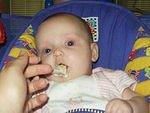 Abigail has started on cereal :)