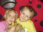Becca and Elijah slept (haha) in the lady bug tent from Grandma Tena.