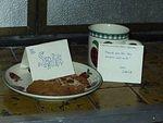 Santa must have been hungry. It was nice of him to take the time to sign a card!