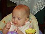 Timothy gave Abigail a sucker. She loved it!!