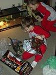 Elijah and I got remote control trucks! I wonder if they will go in the snow??
