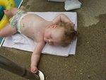 Mary is working on her tan :)