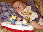 Mary was hitting the animals on this toy :) She is getting to be such a big girl :)