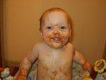 It is sooooooooooo hard to get 'veggies' off of a baby in the bath!!